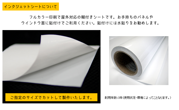 インクジェットシート　1000mm×1500mmサイズフリー