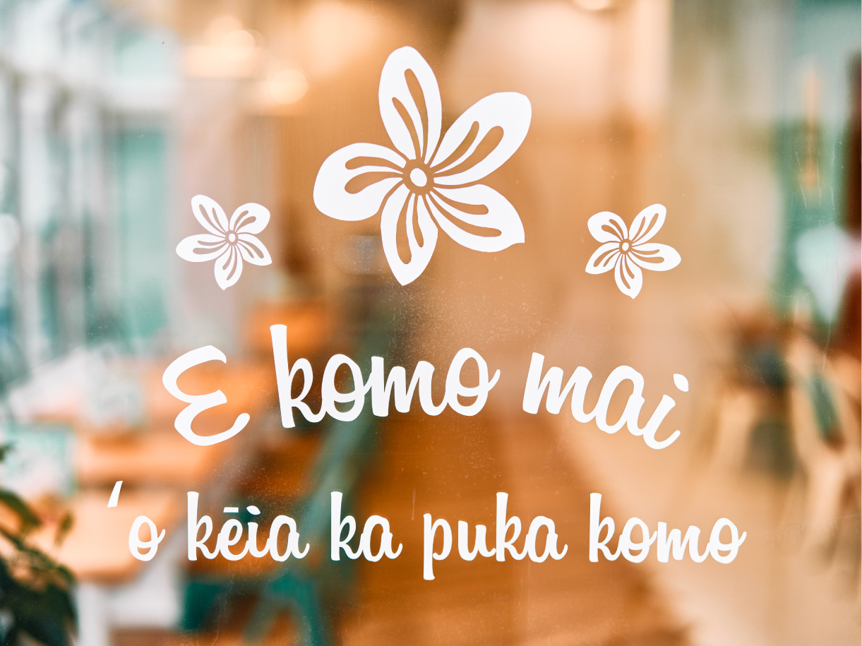 カフェ-かわいらしいハワイアンカフェ-ウィンドウサイン