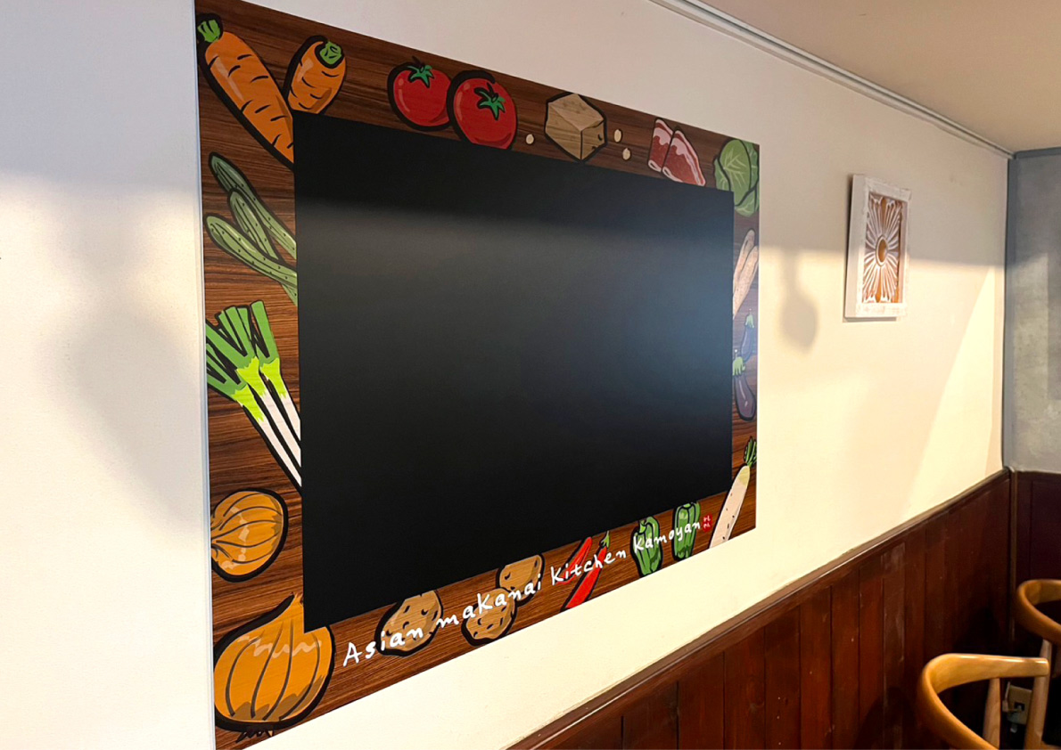 食堂-モダンな看板-黒板シート